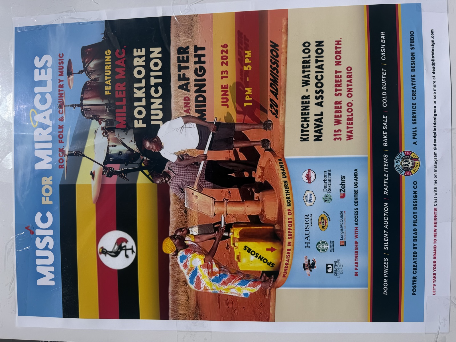 After Midnight at the Miracles for Uganda fundraiser, Waterloo, June 2026